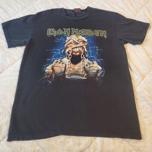 Iron Maiden Powerslave Mummy Mens Black Double Side T-Shirt Size XL